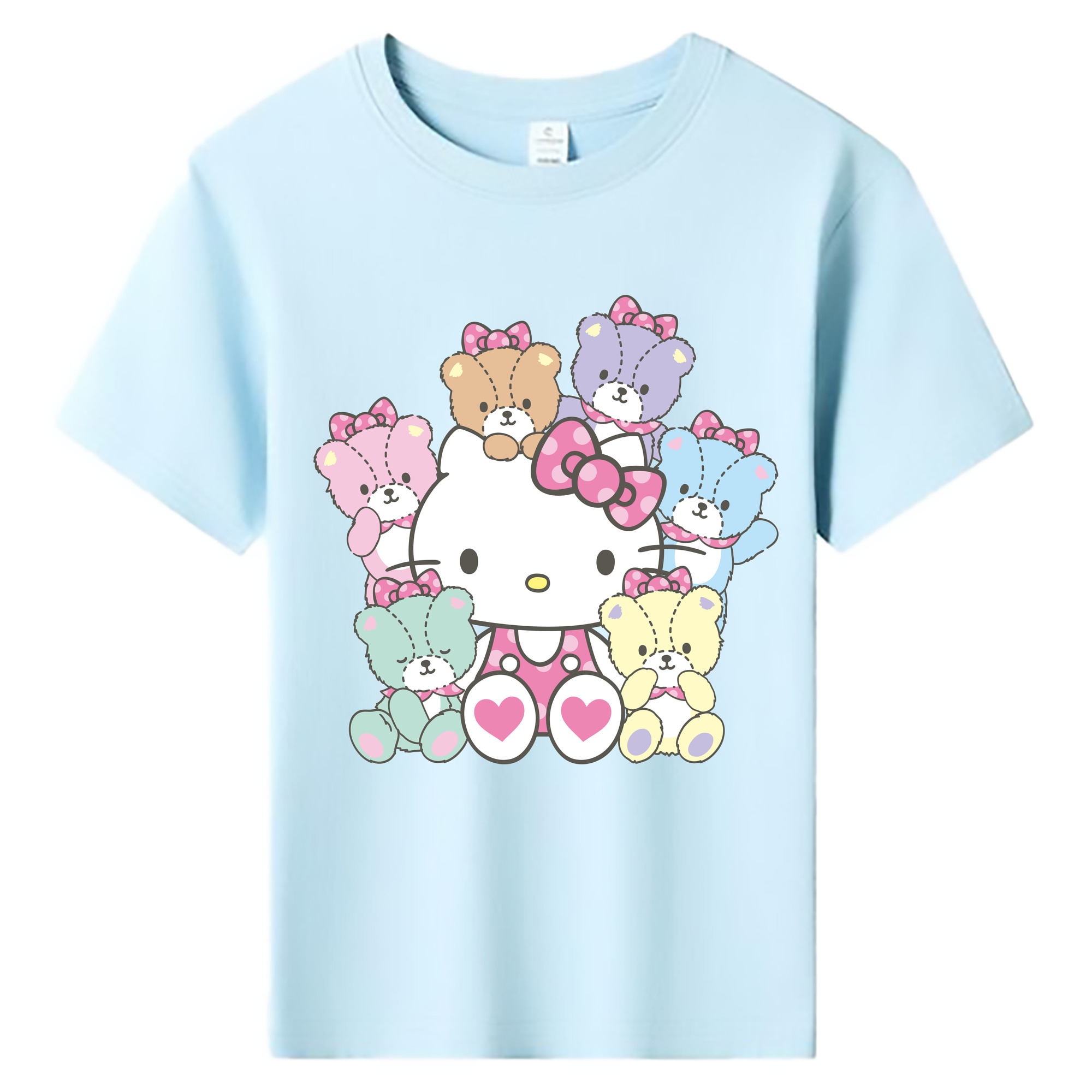 （画像用） Hello Kitty ハローキティ 綿100％キッズTシャツ（フロントプリント）